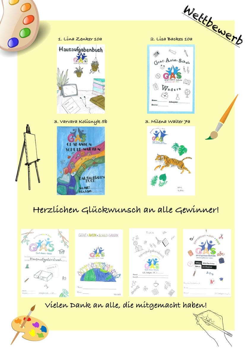 Neues Deckblatt für das Hausaufgabenbuch